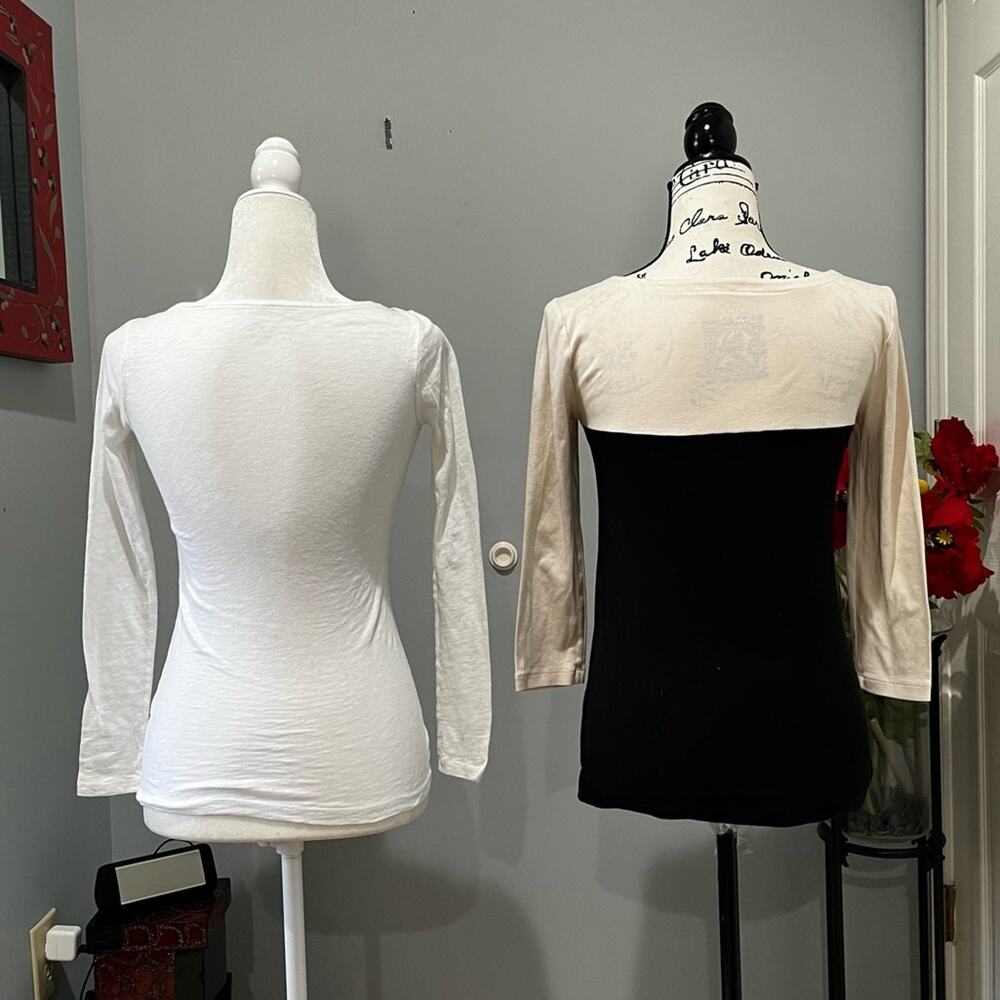 NEW J. Crew Cotton Perfect Painter Fit Casual Neutral Basics Tees Bundle 2 NWOT - Picture 2 of 16